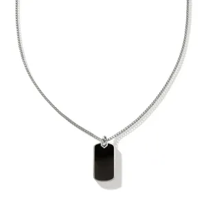 John Hardy ID Black Onyx Dog Tag Necklace
