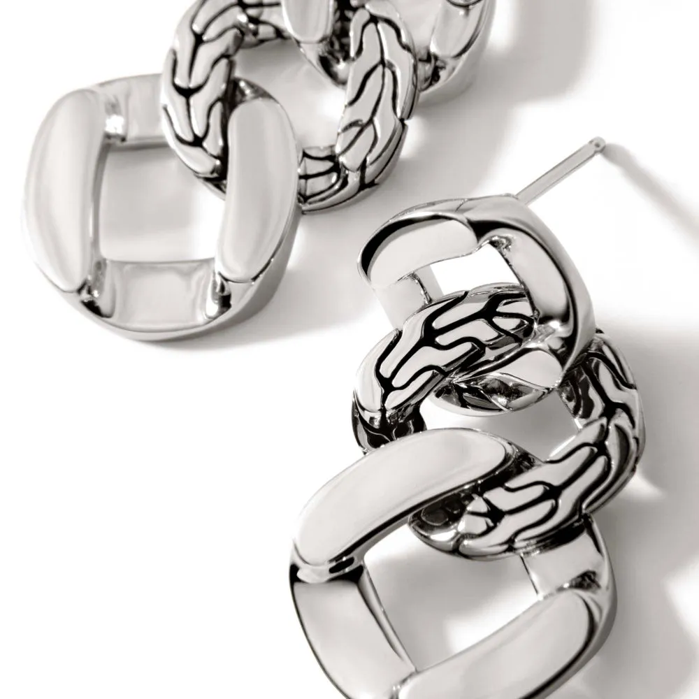 John Hardy Sterling Silver Curb Link Drop Earrings