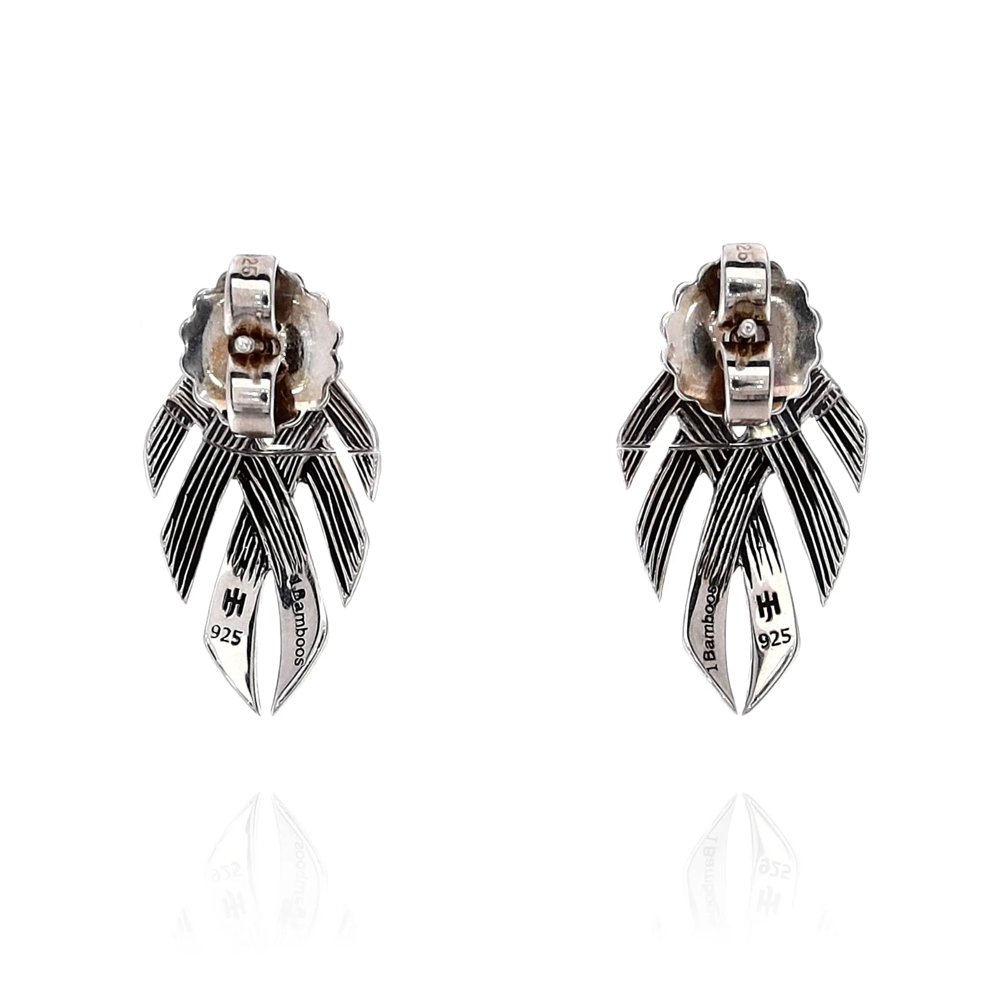 John Hardy Sterling Silver Woven Bamboo Design Stud Earrings