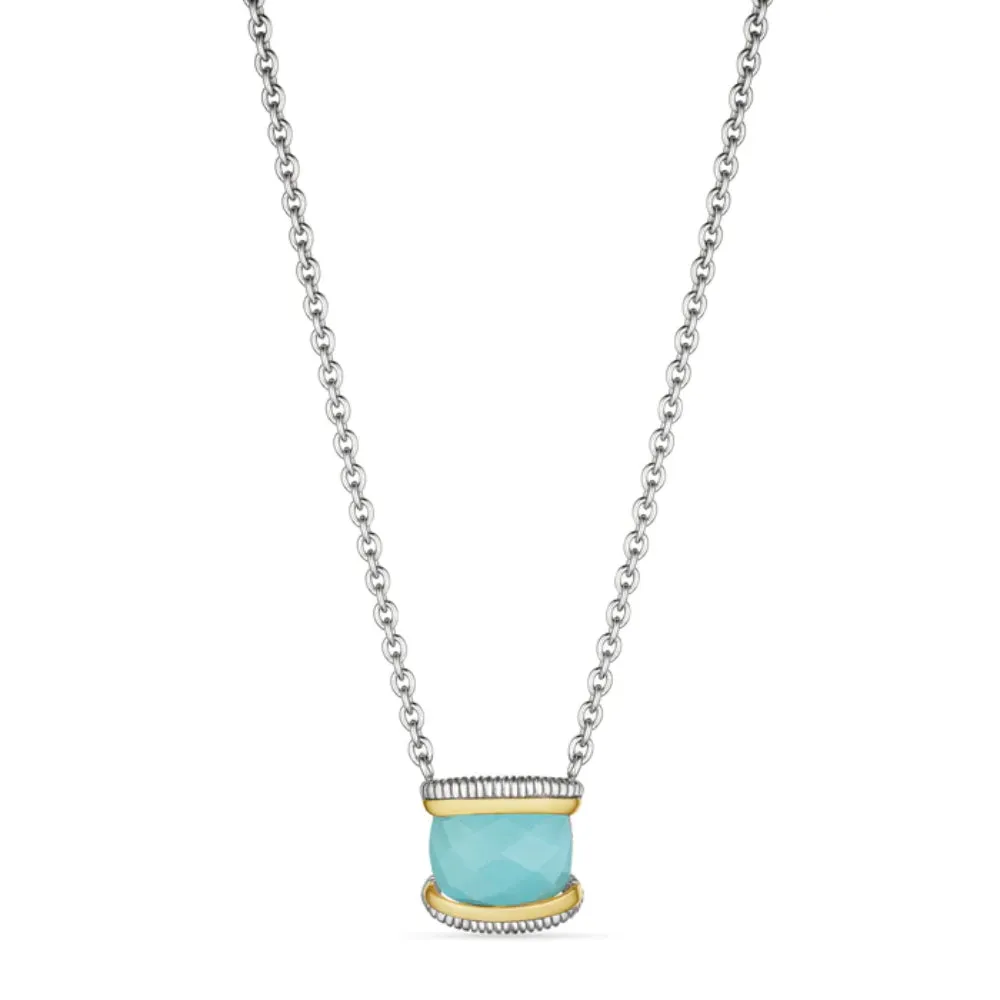 Judith Ripka Eternity Two-Tone Gemstone Pendant Necklace