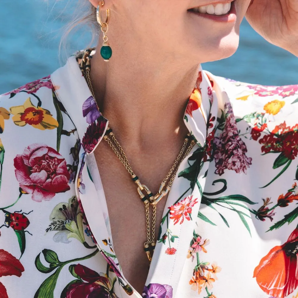 Judith Ripka Ocean Reef Statement Chain with Green Chalcedony
