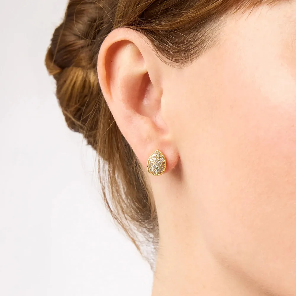 Julie Vos Birthstone Teardrop Stud -  April CZ