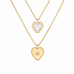 Julie Vos Heart Duo Delicate Necklace