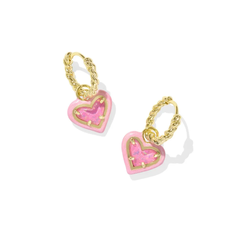 Kendra Scott Ari Heart Enamel Frame Huggie Earrings