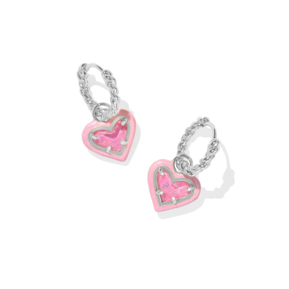 Kendra Scott Ari Heart Enamel Frame Huggie Earrings