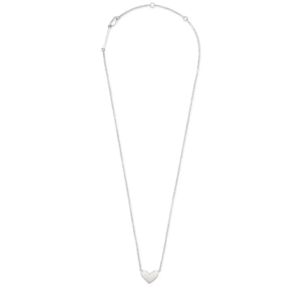 Kendra Scott Ari Heart Short Pendant Necklace in Sterling Silver