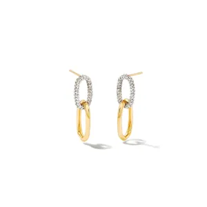 Kendra Scott Elisa 14k Interlocking Drop Earrings in White Diamond
