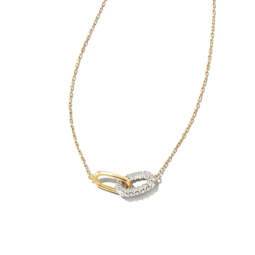 Kendra Scott Elisa 14k Interlocking Pendant Necklace in White Diamond