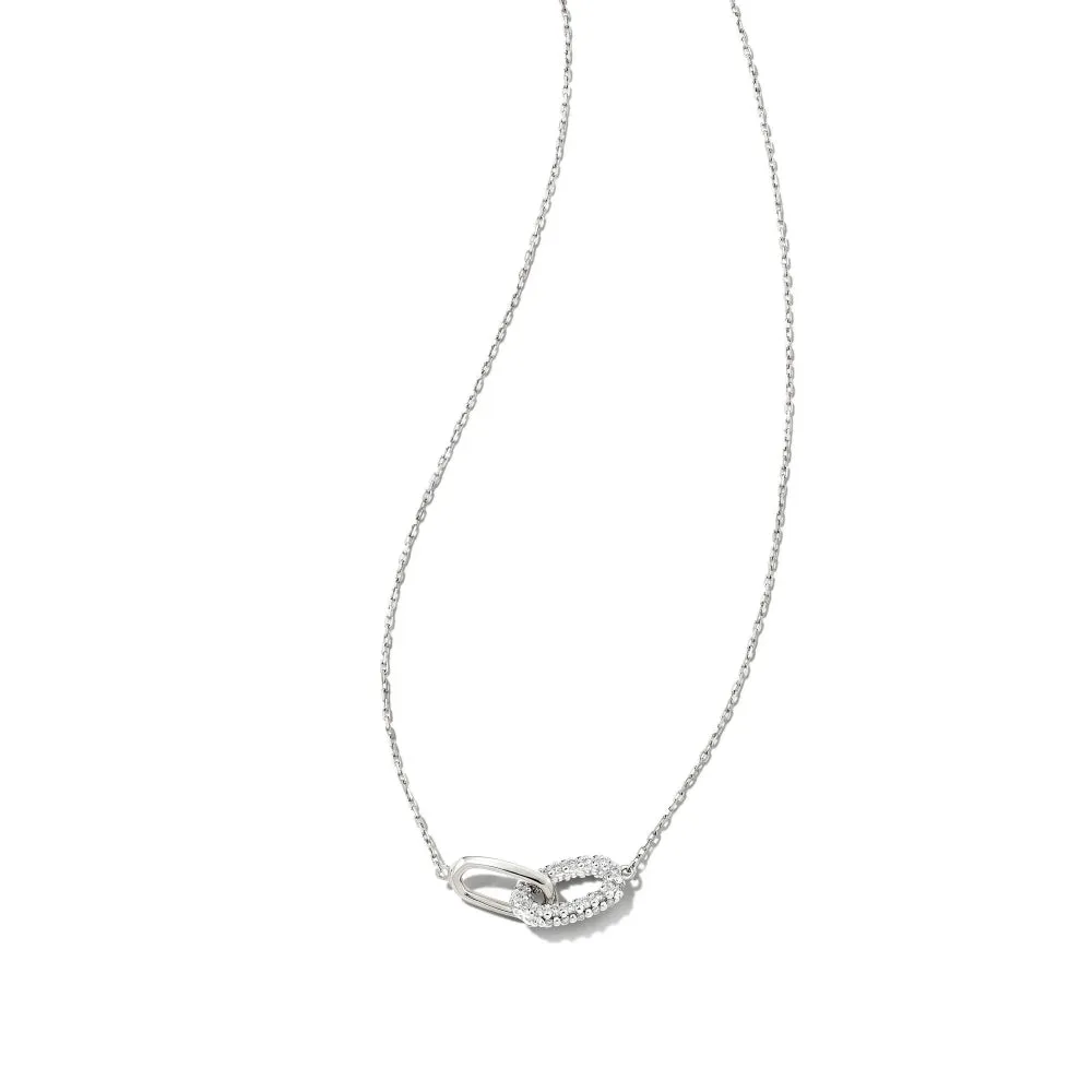 Kendra Scott Elisa 14k Interlocking Pendant Necklace in White Diamond