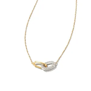 Kendra Scott Elisa 14k Interlocking Pendant Necklace in White Diamond