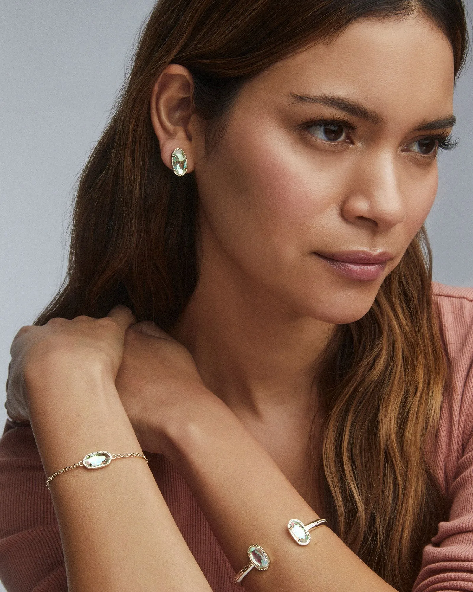 Kendra Scott Gold Ellie Stud Earrings in London Blue