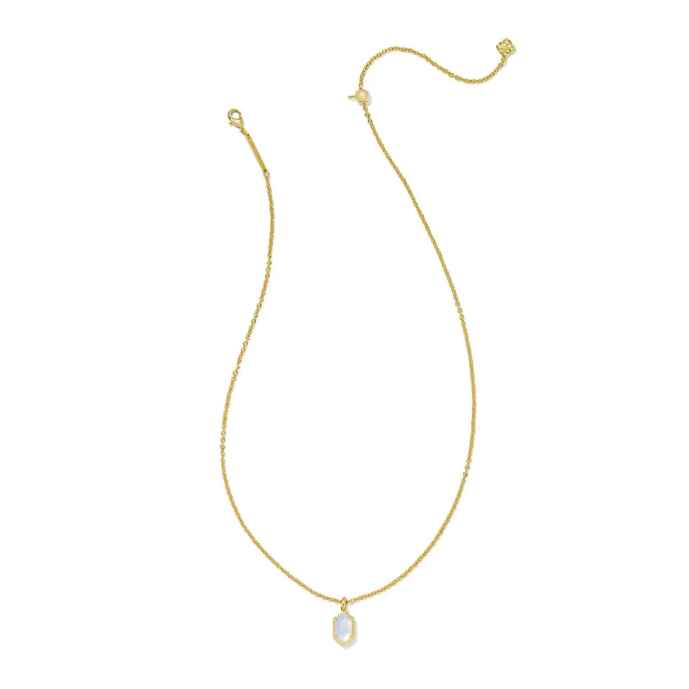 Kendra Scott Hallie Short Pendant Necklace in Gold Opalite Illusion