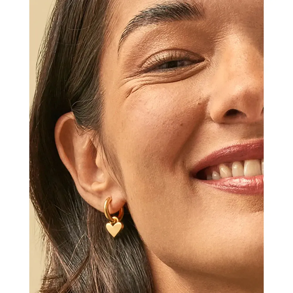 Kendra Scott Heart Padlock Huggie Earrings in 18k Gold Vermeil