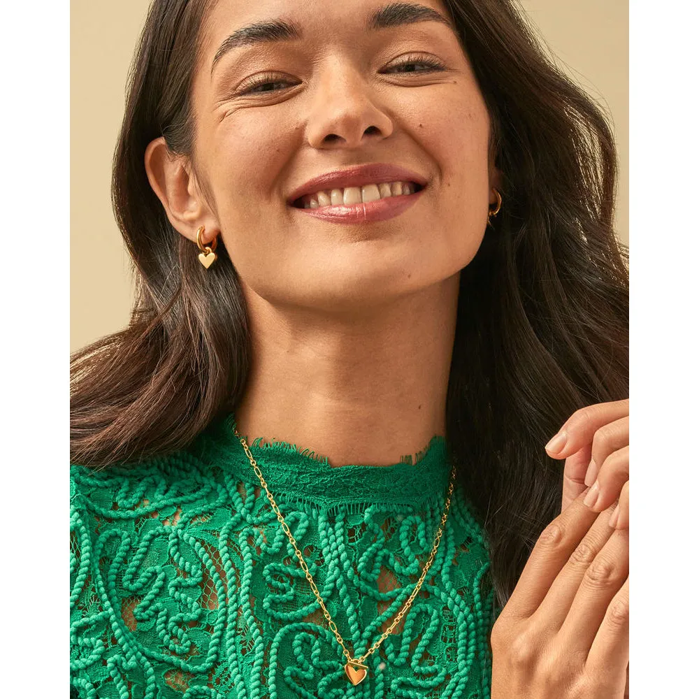 Kendra Scott Heart Padlock Huggie Earrings in 18k Gold Vermeil