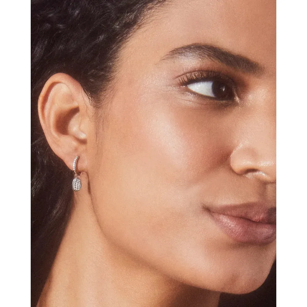 Kendra Scott Marisa 14k Gold Huggie Earrings in White Diamond
