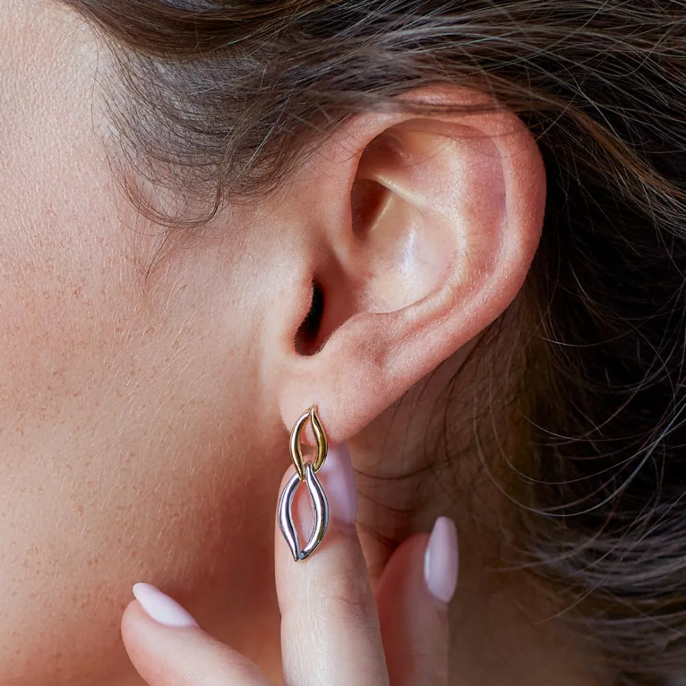 Kit Heath Entwine Twine Link Golden Drop Earrings