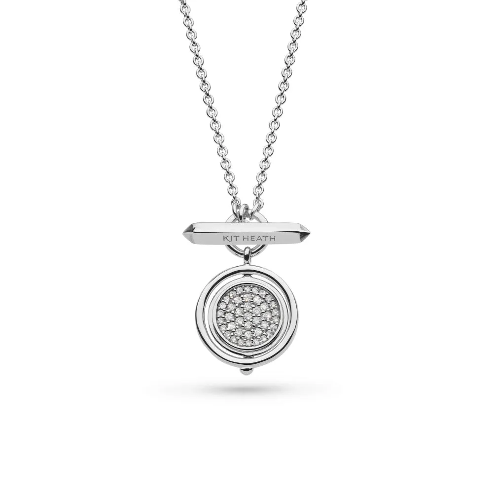 Kit Heath Sterling Silver Revival Eclipse Lux Pave Spinner Necklace