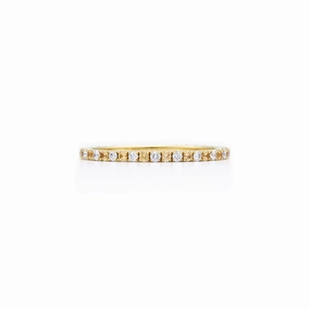 Kwiat Stackable Slim Ring with Diamonds and Yellow Sapphires