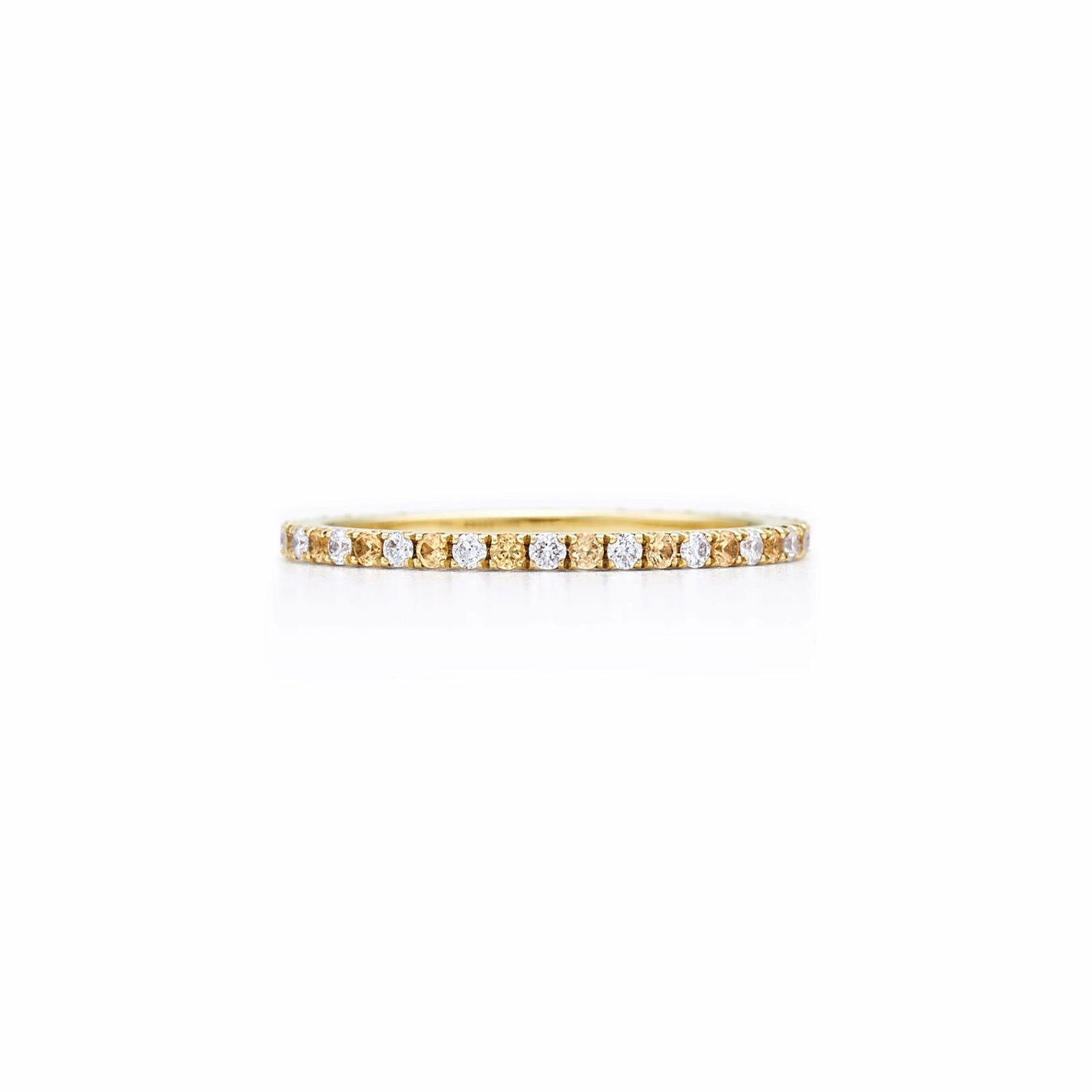 Kwiat Stackable Slim Ring with Diamonds and Yellow Sapphires