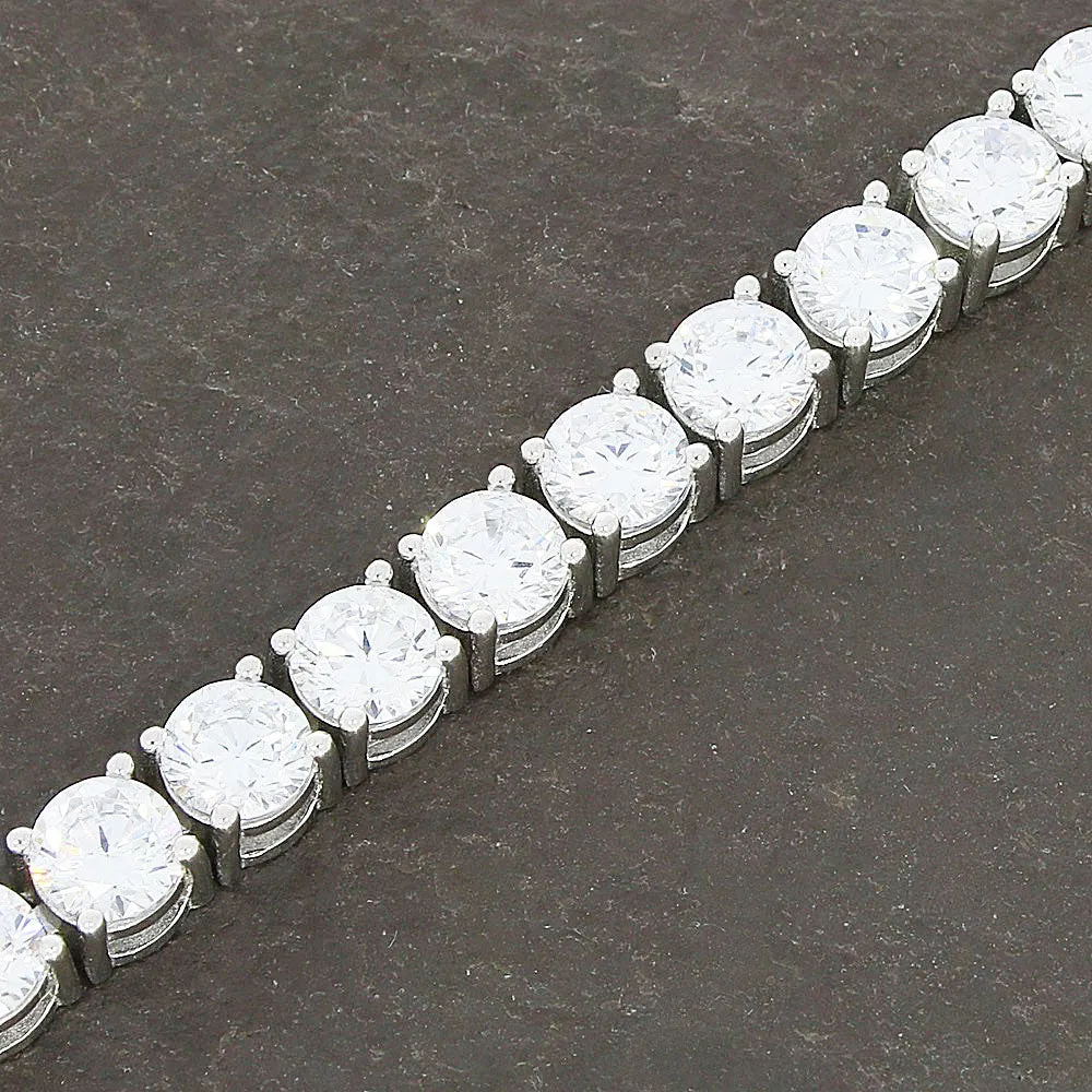 Ladies Sterling Silver White Cubic Zirconia Bracelet GVL073