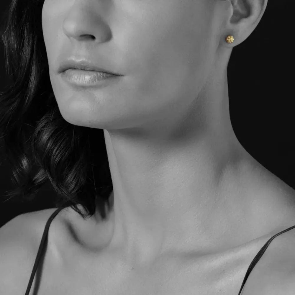 Lagos 18k Caviar Gold Beaded Stud Earrings
