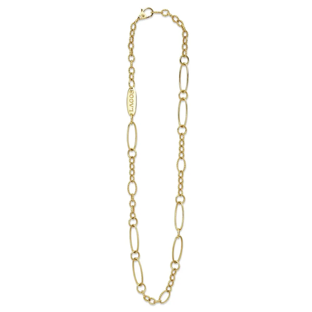 Lagos 18k Signature Caviar Gold Link Necklace