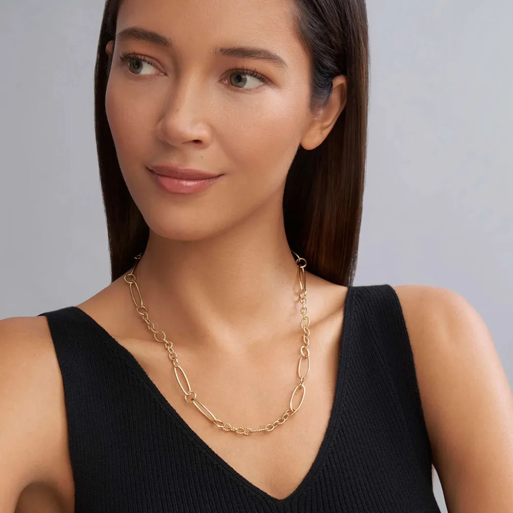 Lagos 18k Signature Caviar Gold Link Necklace