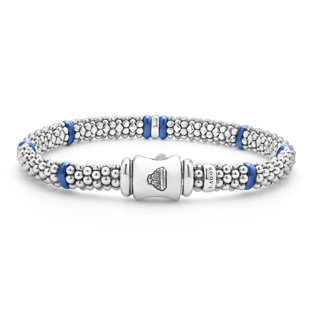 Lagos Blue Caviar 6mm Single Station Diamond Caviar Bracelet