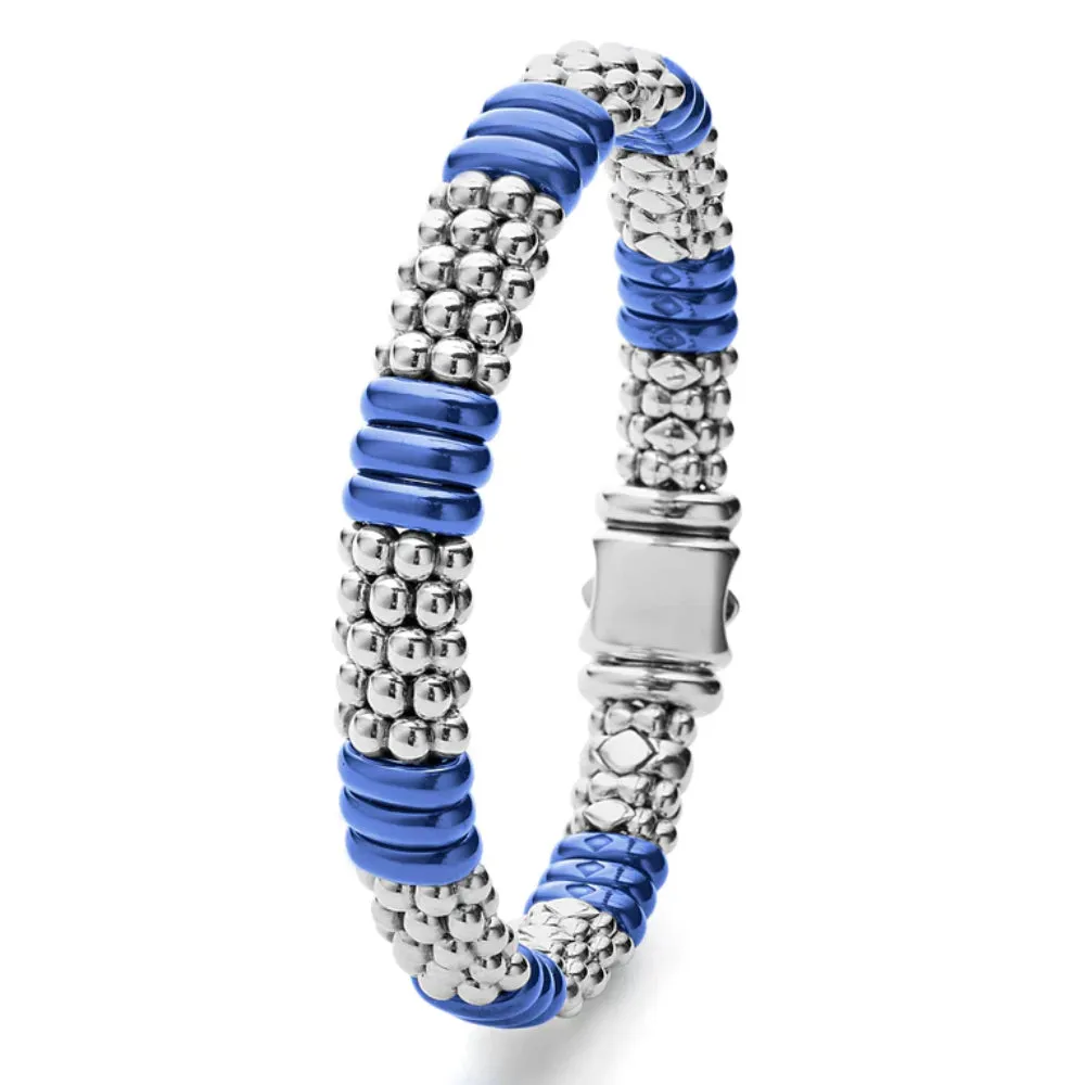 Lagos Blue Caviar Ceramic Caviar Beaded Bracelet, 9mm