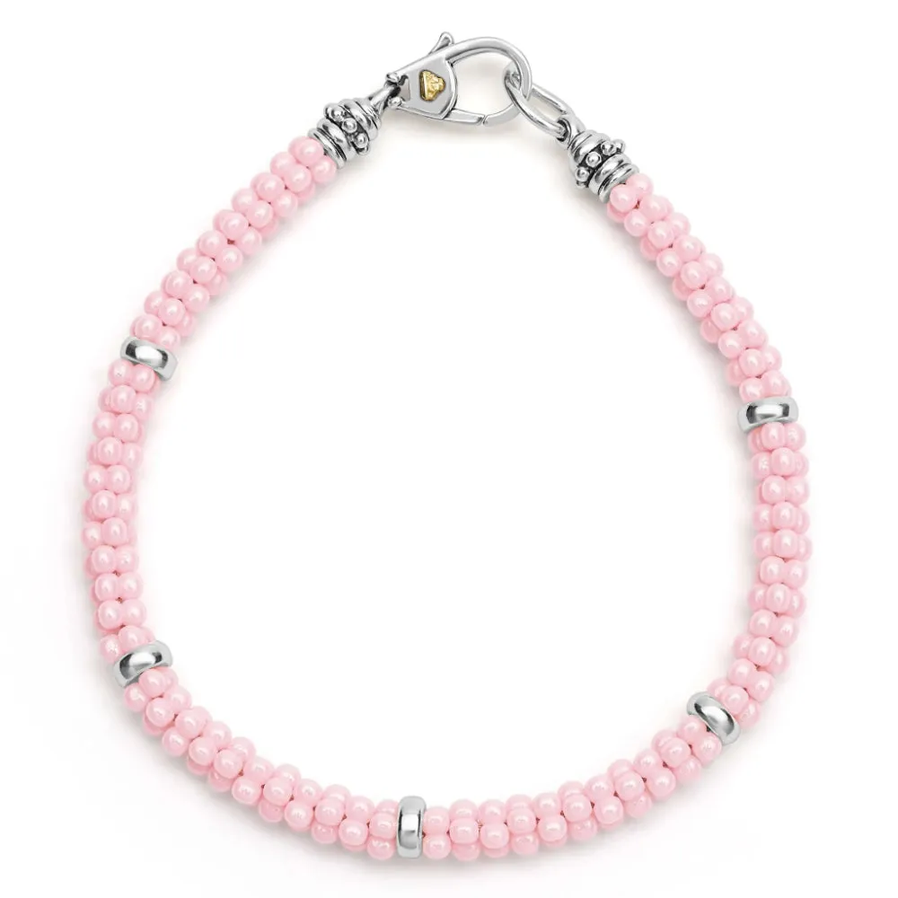 Lagos Caviar Five Silver Station Ceramic Bracelet