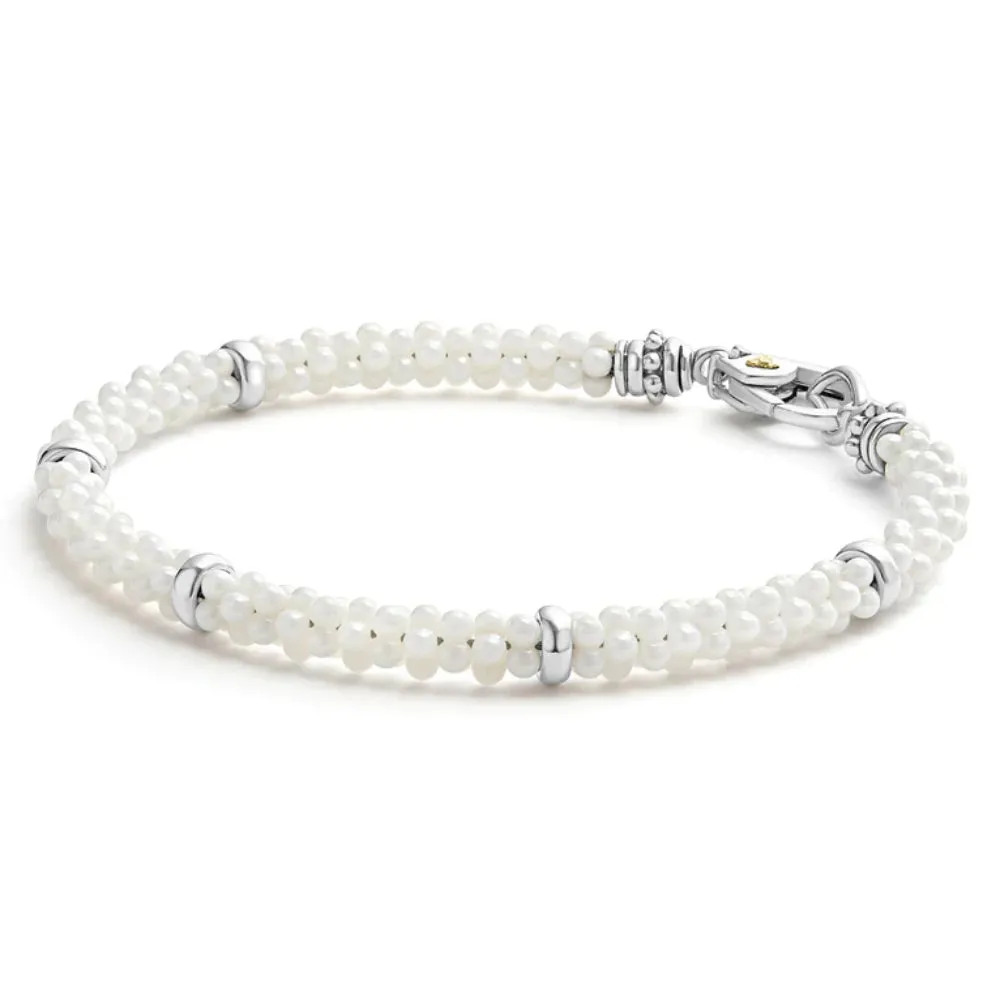 Lagos Caviar Five Silver Station Ceramic Bracelet