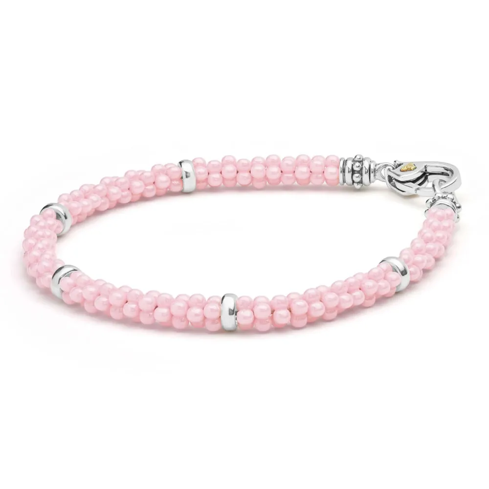 Lagos Caviar Five Silver Station Ceramic Bracelet