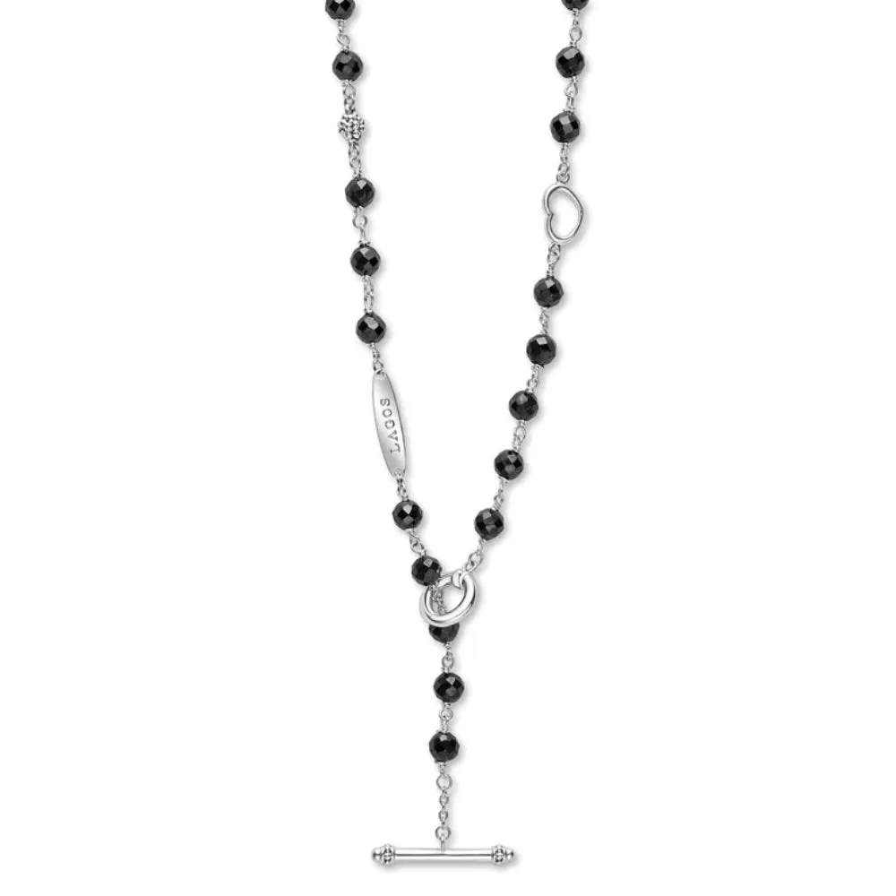 Lagos Caviar Icon Black Ceramic Beaded Necklace