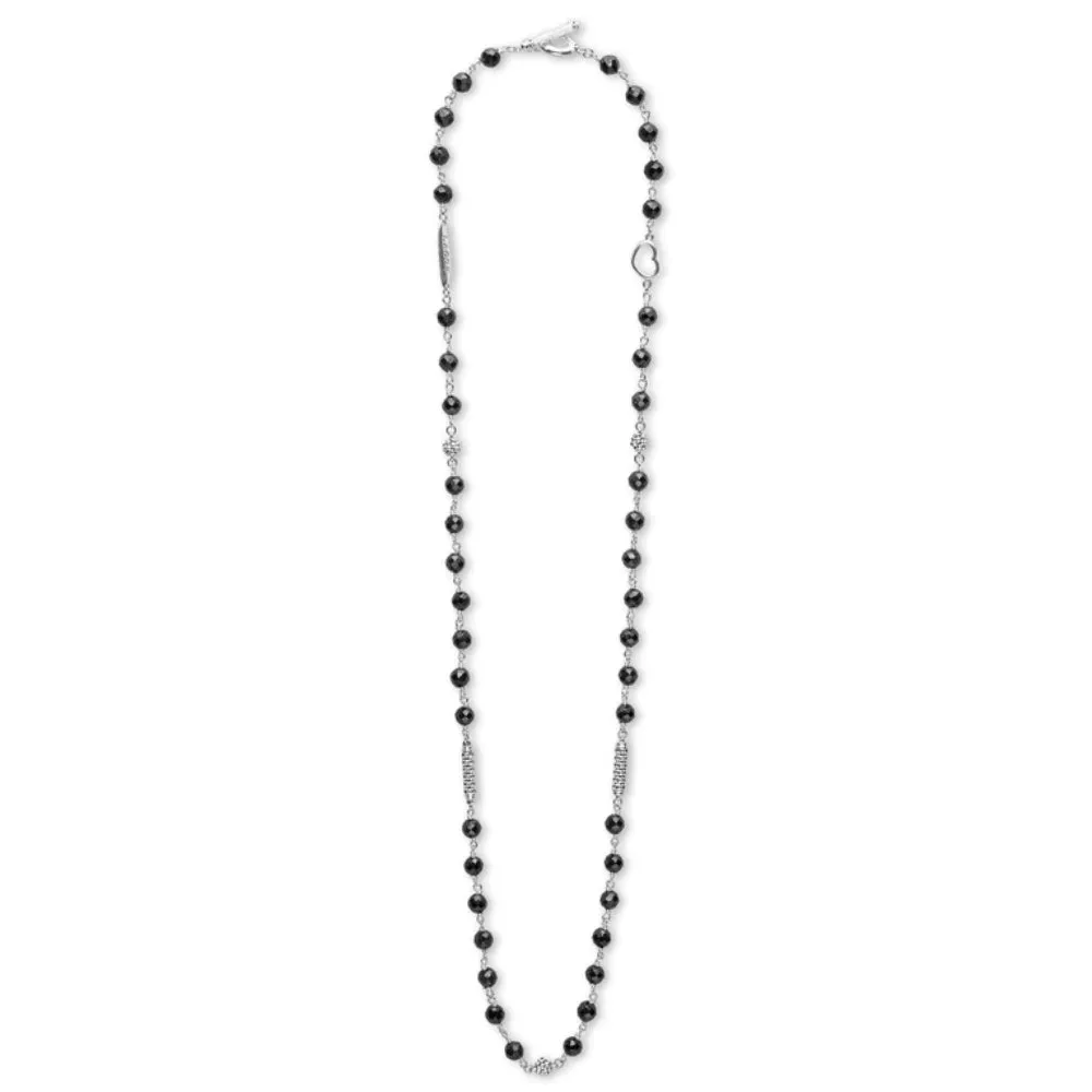 Lagos Caviar Icon Black Ceramic Beaded Necklace
