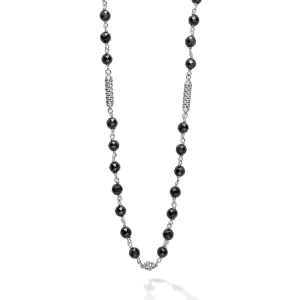 Lagos Caviar Icon Black Ceramic Beaded Necklace