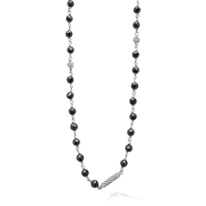Lagos Caviar Icon Long Black Ceramic Beaded Necklace