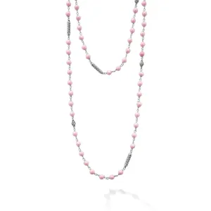 Lagos Caviar Icon Long Pink Ceramic Beaded Necklace