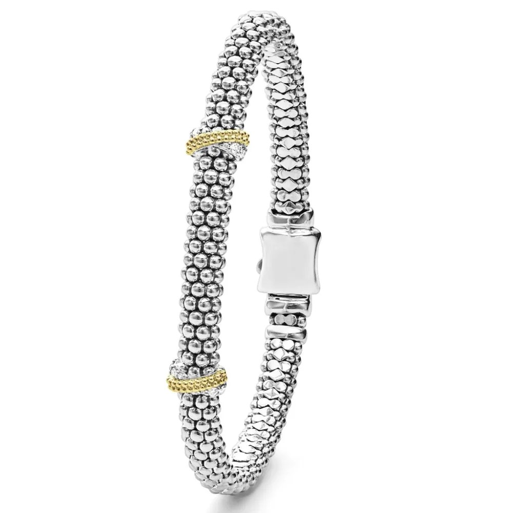 Lagos Caviar Lux Double X Diamond Bracelet