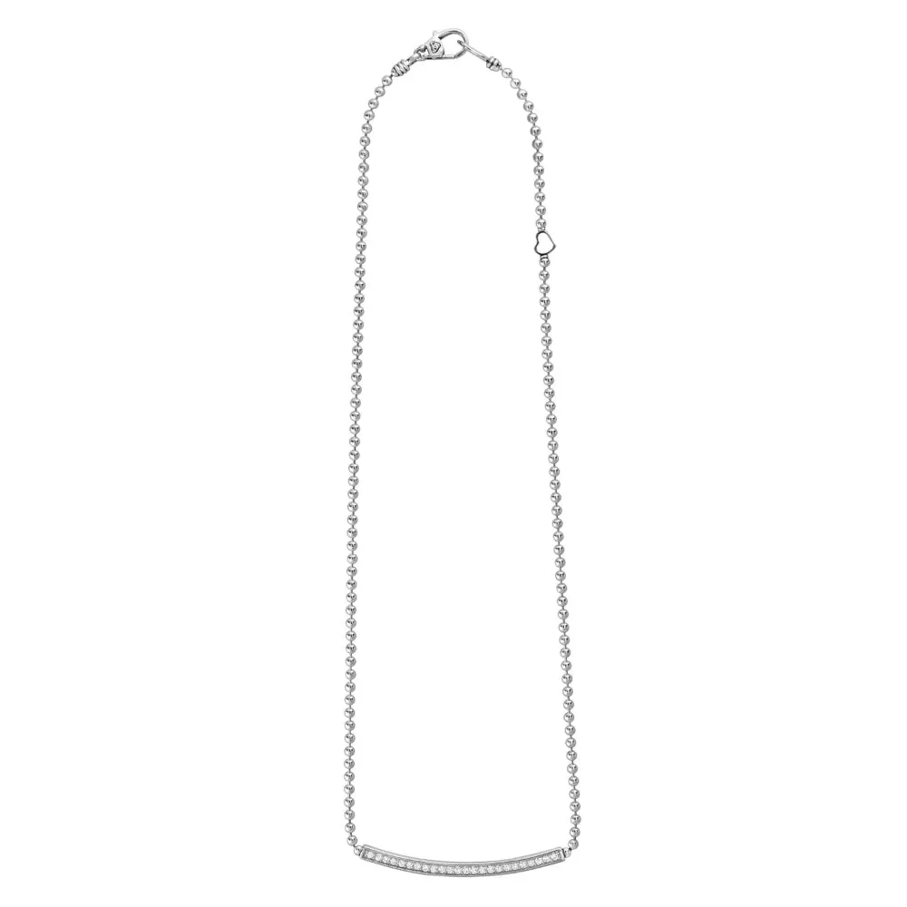 Lagos Caviar Spark Large Station Diamond Beaded Necklace