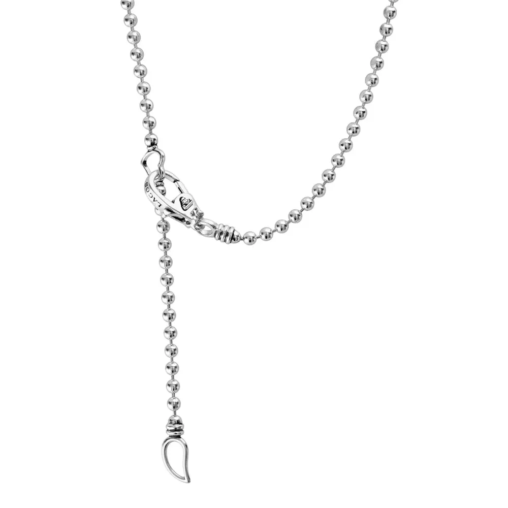 Lagos Caviar Spark Large Station Diamond Beaded Necklace