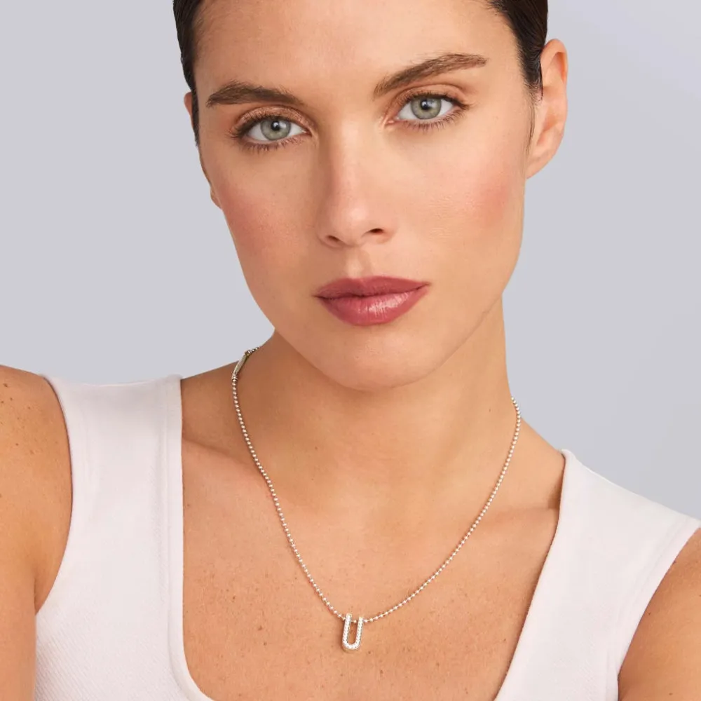 Lagos Caviar Spark Small Linear Diamond Pendant Necklace