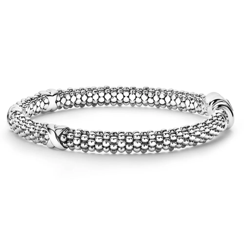 Lagos Embrace Three Station X Caviar Bracelet, 6mm