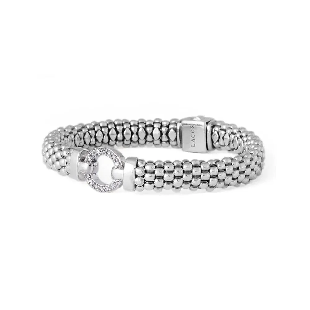 Lagos Enso Diamond Circle Caviar Bracelet