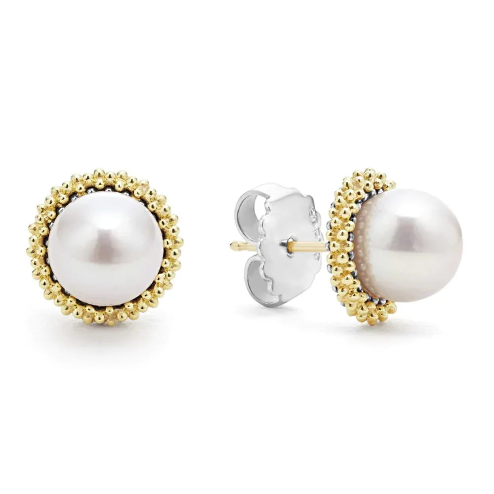 Lagos Luna 18k Gold Caviar Pearl Stud Earrings