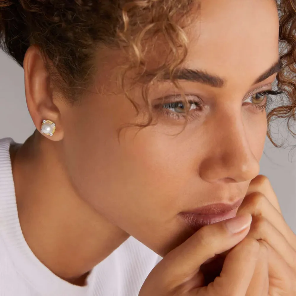 Lagos Luna Pearl Diamond Stud Earrings