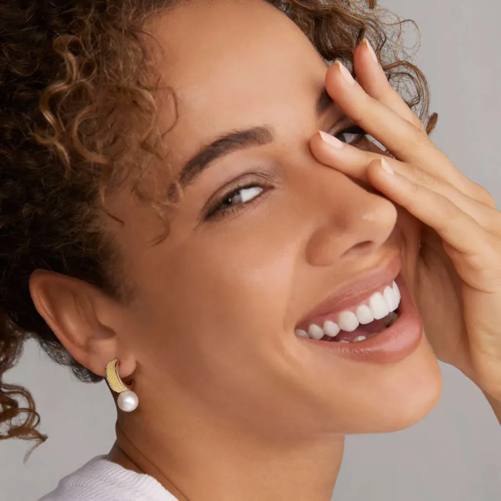 Lagos Luna Two-Tone Pearl Hoop Earrings