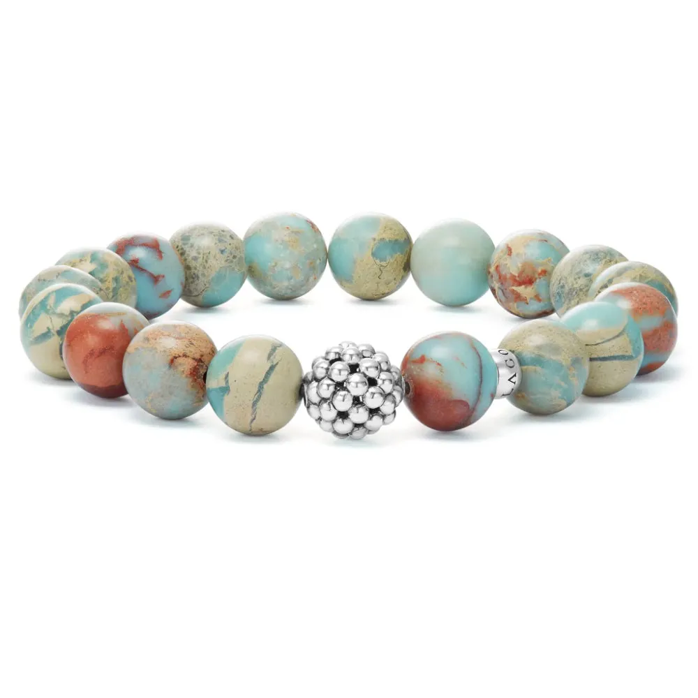 Lagos Maya Gemstone Silver Station Bead Bracelet