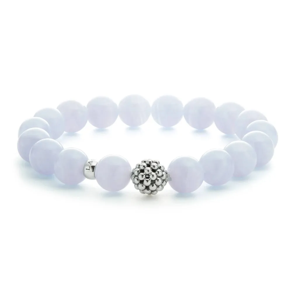 Lagos Maya Gemstone Silver Station Bead Bracelet