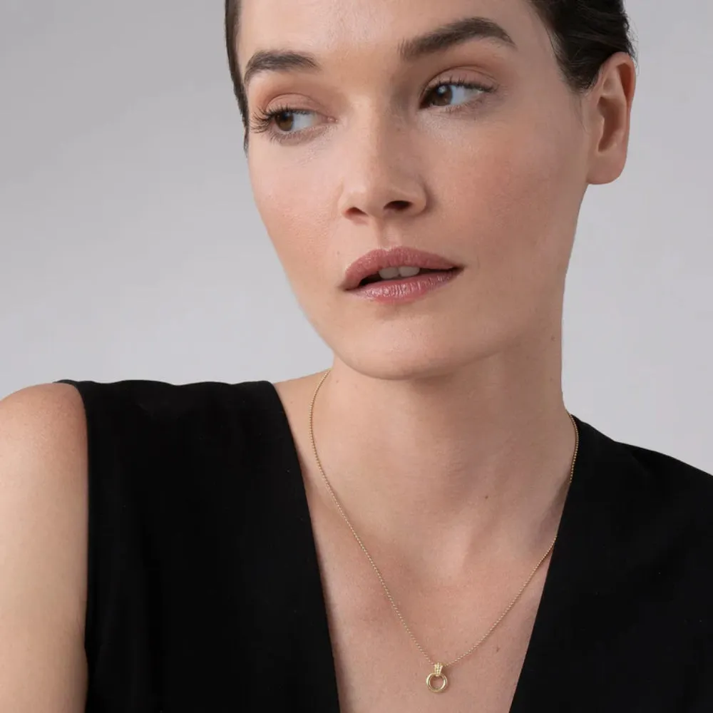 Lagos Meridian 18k Gold Circle Pendant Necklace