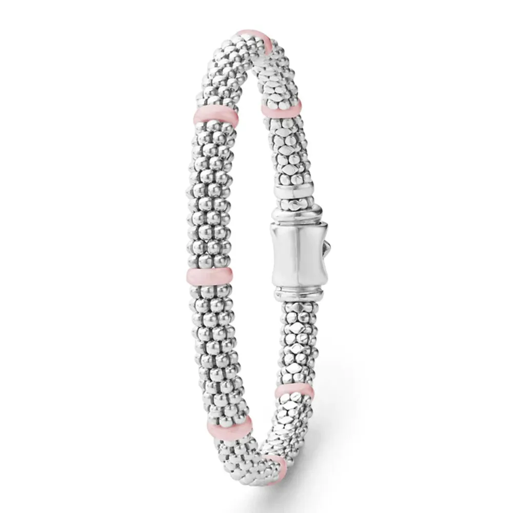 Lagos Pink Caviar Ceramic Station Caviar Bracelet, 6mm